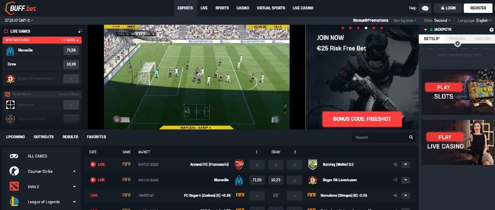 buff.bet review live fifa esports betting