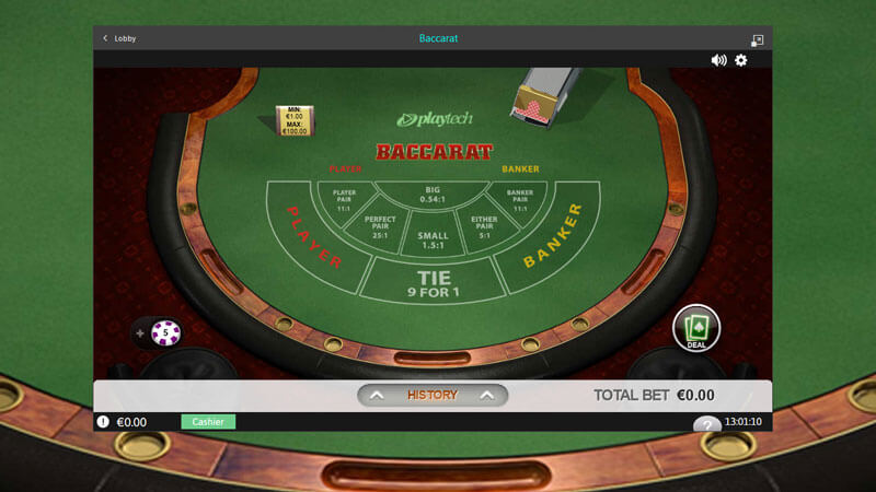 Baccarat TAble Game Bet365