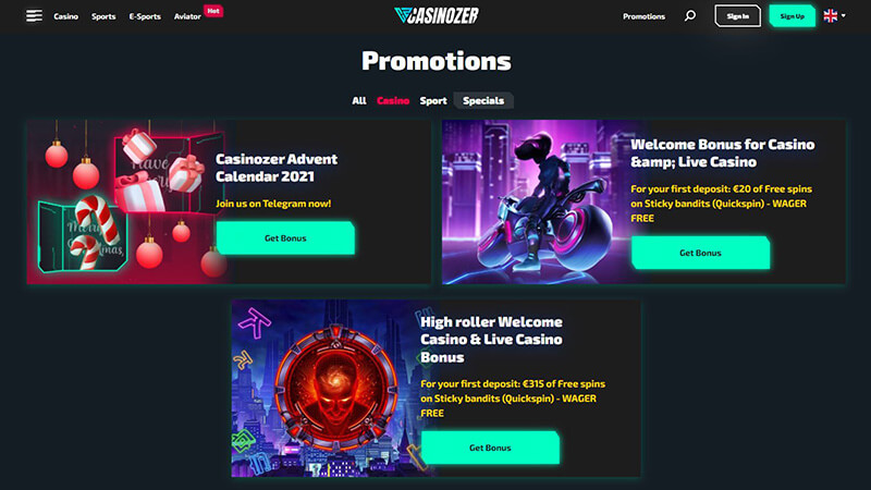 Casinozer Review Casino Bonus