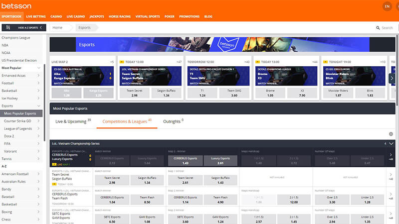 Betsson Review Esports