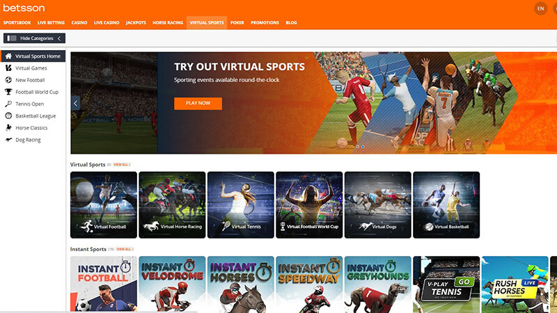 Betsson Virtual Sports Betting