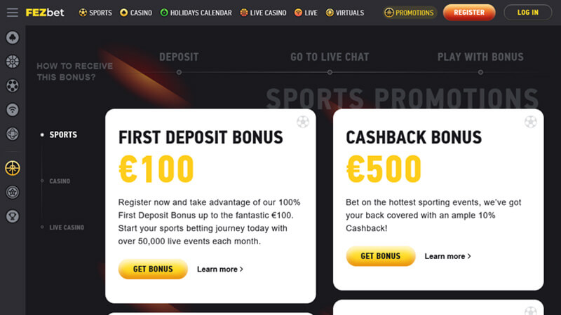 FEZbet Review Welcome Bonus