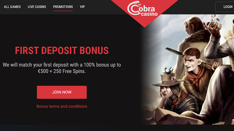 Cobra Casino Review First Deposit Bonus