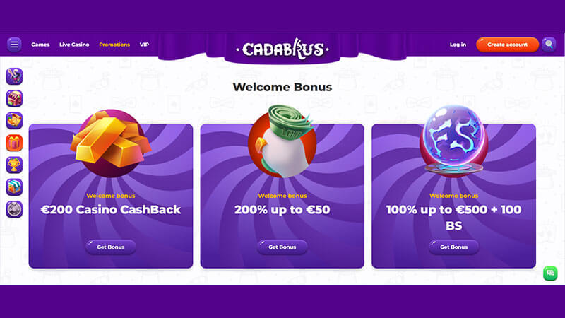 Cadabrus Casino Welcome Bonus