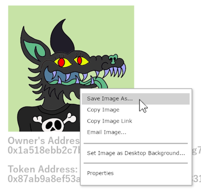 As an image on the web, the digital art linked to a non-fungible token may be right-clicked and saved like any other picture file, tags: nfts - CC BY-SA