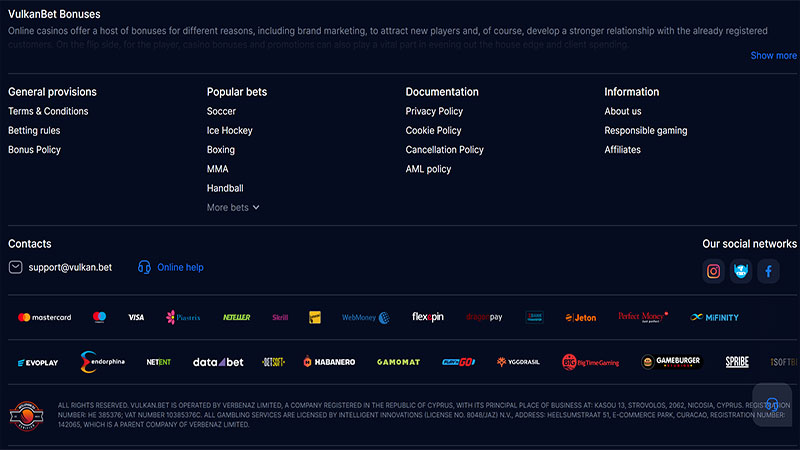 Vulkan Bet Review Payment