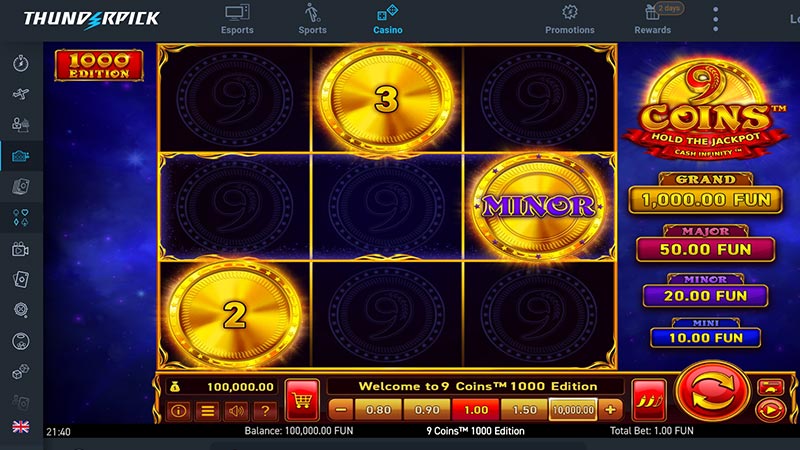 thunderpick casino games 9 coins 1000x edition